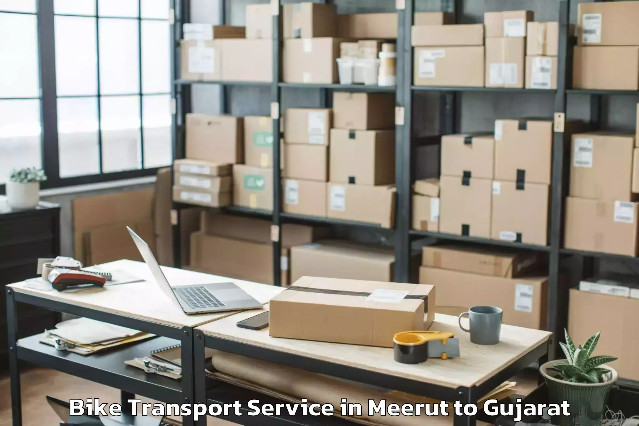 Leading Meerut to Vadgam Bike Transport Provider